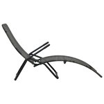 vidaXL Chaise longue pliable Résine tressée Gris