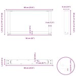 vidaXL Pieds de table basse en U 2 pièces Anthracite 60 x (30-31) cm Acier