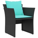 vidaXL Chaise de jardin avec tabouret noir résine tressée