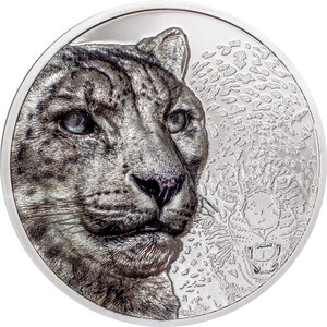 Monnaie SNOW LEOPARD Wild Mongolia 3 Oz Argent 2000 Togrog Mongolia 2024 (PRÉCOMMANDE)