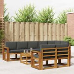 vidaXL Ensemble de canapés d'extérieur 9 pc Naturel et Anthracite