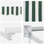 Store manuel rétractable vidaXL vert et blanc 300x250 cm