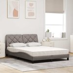 vidaXL Lit avec matelas taupe 120x200 cm tissu