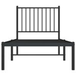 vidaXL Cadre de lit métal sans matelas avec tête de lit noir 80x200 cm