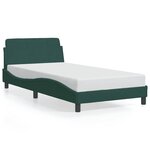 vidaXL Cadre de lit sans matelas vert foncé 100x200 cm velours