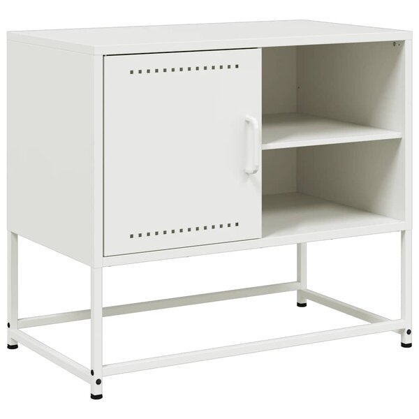 vidaXL Meuble TV blanc 68x39x60 5 cm acier