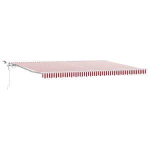 vidaXL Auvent Rétractable Rouge et Blanc 500 × 350 cm Tissu et Métal