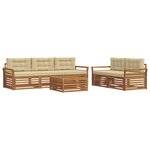 vidaXL Ensemble de canapés d'extérieur 6 pc Naturel et Beige