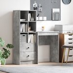 vidaXL Bureau avec rangement en bois d'ingénierie gris béton