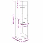 vidaXL Armoire Chêne noir 50 x 50 x 200 cm Bois d'ingénierie