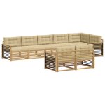 vidaXL Ensemble de canapés d'extérieur 8 pc Blanc et Beige Polyester
