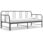 vidaXL Cadre de canapé-lit extensible Gris Métal 90x200 cm