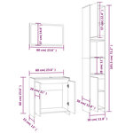 vidaXL Ensemble de meubles de salle de bain 3 Pièces Sonoma gris