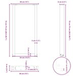 vidaXL Pieds de table console en U  2 pièces  acier naturel  38 x (72-73) cm