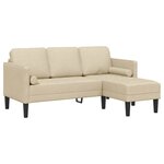 vidaXL Ensemble de Canapés Crème 173 x 131 x 67 cm tissu