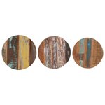 vidaXL Tables d'appoint 3 Pièces Bois de récupération massif