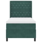 vidaXL Lit à ressorts avec tête de lit Vert foncé 90 x 190 cm Velours