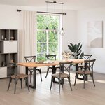 vidaXL Pieds de table à manger en U 3 pièces Noir 70 x (72-73) cm Acier