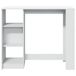 vidaXL Table de bar et étagère blanc 124x46x103 5 cm bois d'ingénierie