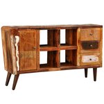 vidaXL Armoire avec 1 porte 4 étagères 3 tiroirs Bois massif récupéré