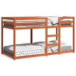 vidaXL Lit superposé sans matelas cire marron 75x190 cm pin massif
