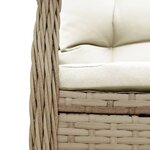 vidaXL Ensemble à manger de jardin et coussins 7 Pièces beige poly rotin