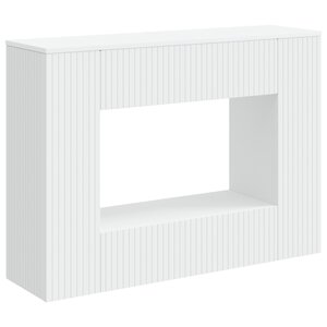 vidaXL Table console Rayé Blanc 101 x 29 x 74 cm Bois d’ingénierie
