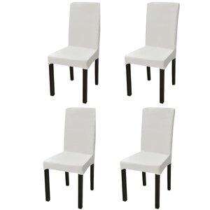 vidaXL Housse de chaise droite extensible 4 Pièces Crème