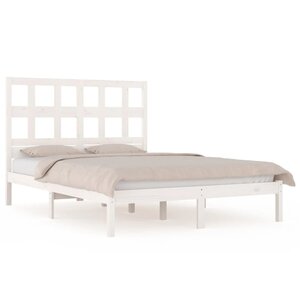 vidaXL Cadre de lit sans matelas blanc 140x190 cm bois de pin massif