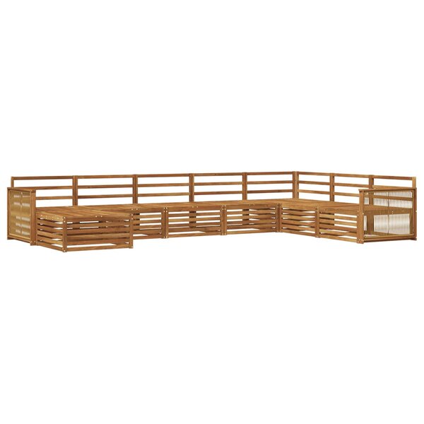vidaXL Ensemble de canapés d'extérieur 8 Pièces Naturel