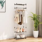 vidaXL Porte-vêtements à 3 niveaux Argenté 59x29x192 cm Aluminium
