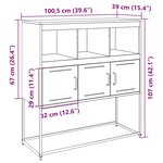 vidaXL Buffet anthracite 100 5x39x107 cm acier
