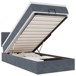 vidaXL Cadre de lit ottoman avec matelas gris foncé 80x200 cm velours
