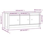 vidaXL Armoire à chaussures Noir 110x38x45 5 cm Bois de pin massif