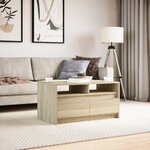 vidaXL Table basse avec lumières LED chêne sonoma bois d'ingénierie