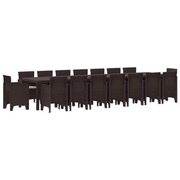 vidaXL Ensemble de salle à manger de jardin avec coussins 17 Pièces