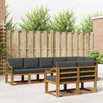 vidaXL Ensemble de canapés d'extérieur 8 pc Naturel et Anthracite