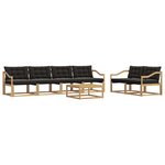 vidaXL Ensemble de canapés d'extérieur 7 pc Blanc et noir