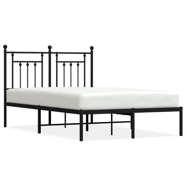 vidaXL Cadre de lit métal sans matelas avec tête de lit noir 120x200cm