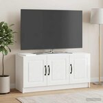 vidaXL Meuble TV Blanc brillant 99 x 34 5 x 47 cm Bois d'ingénierie