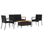 vidaXL Ensemble de jardin Noir polyrotin