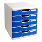 Module De Classement Modulo Office 5 Tiroirs Fermés - Bleu - Exacompta