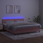vidaXL Sommier à lattes de lit avec matelas LED Rose 160x200 cm