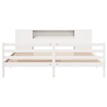 vidaXL Lit bibliothèque sans matelas blanc 200x200 cm bois pin massif