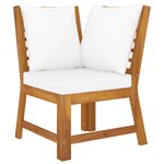 Salon de jardin meuble d'extérieur ensemble de mobilier 4 pièces avec coussin crème bois d'acacia solide 02_0016072