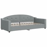 vidaXL Lit de jour avec gigogne et matelas gris clair 90x200 cm tissu