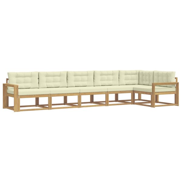 vidaXL Ensemble de canapés d'extérieur 4 Pièces Blanc et crème Polyester