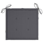 vidaXL Chaises de jardin et coussins anthracite lot de 2 Bois de teck