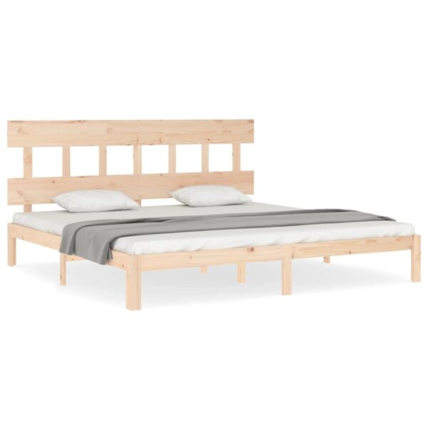 vidaXL Cadre de lit avec tête de lit 200x200 cm bois massif