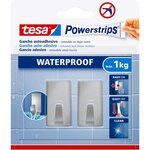 Set de 2 Crochets Powerstrips Auto-Adhésifs Waterproof Carré Small x 6 TESA